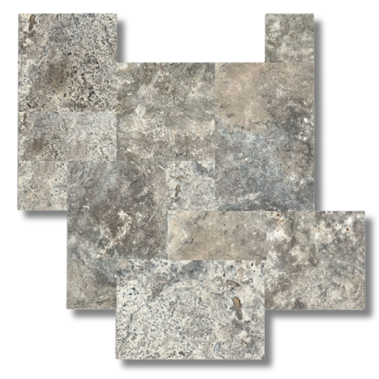 Dalle Travertin Silver Rustique - 40,6 x 61 x 1,2 cm