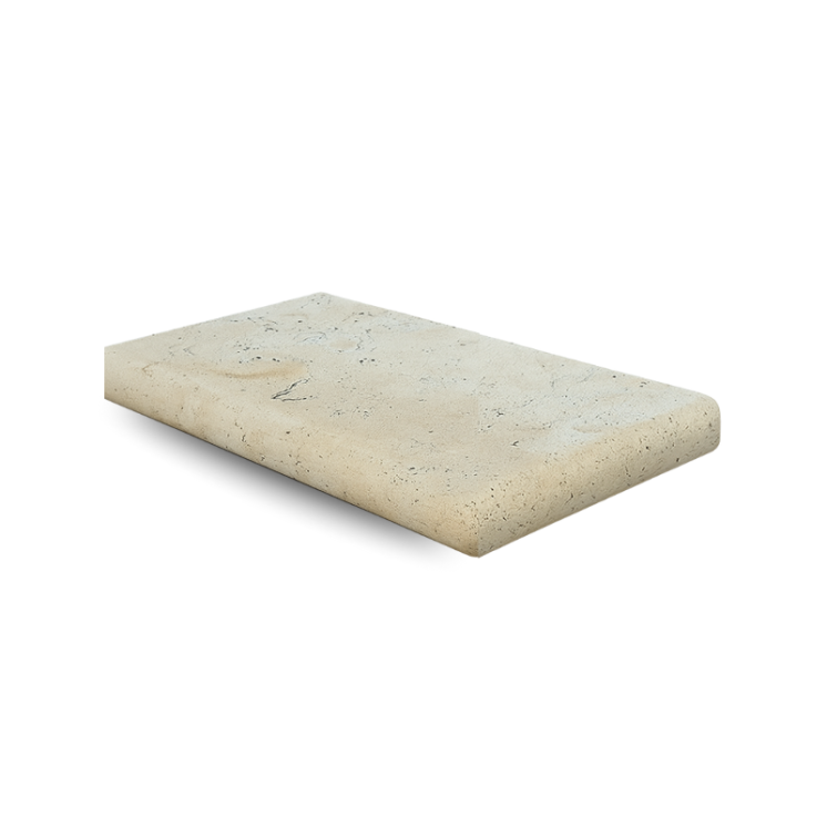 Margelle Travertin  Standard – 33 x 61 x 3 cm (bord ½ rond)